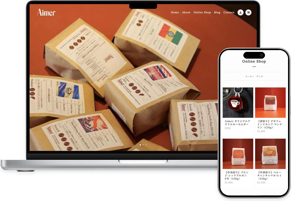 Aimer のECサイト（PC・スマホ表示）
