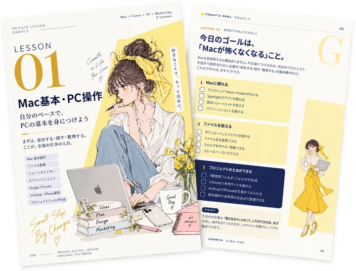 PCの基本操作を学ぶオリジナルテキストのサンプル